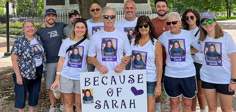 Fundraising Walks Focus on Resilience and Remembrance Boston Because of Sarah 1st place team -wide